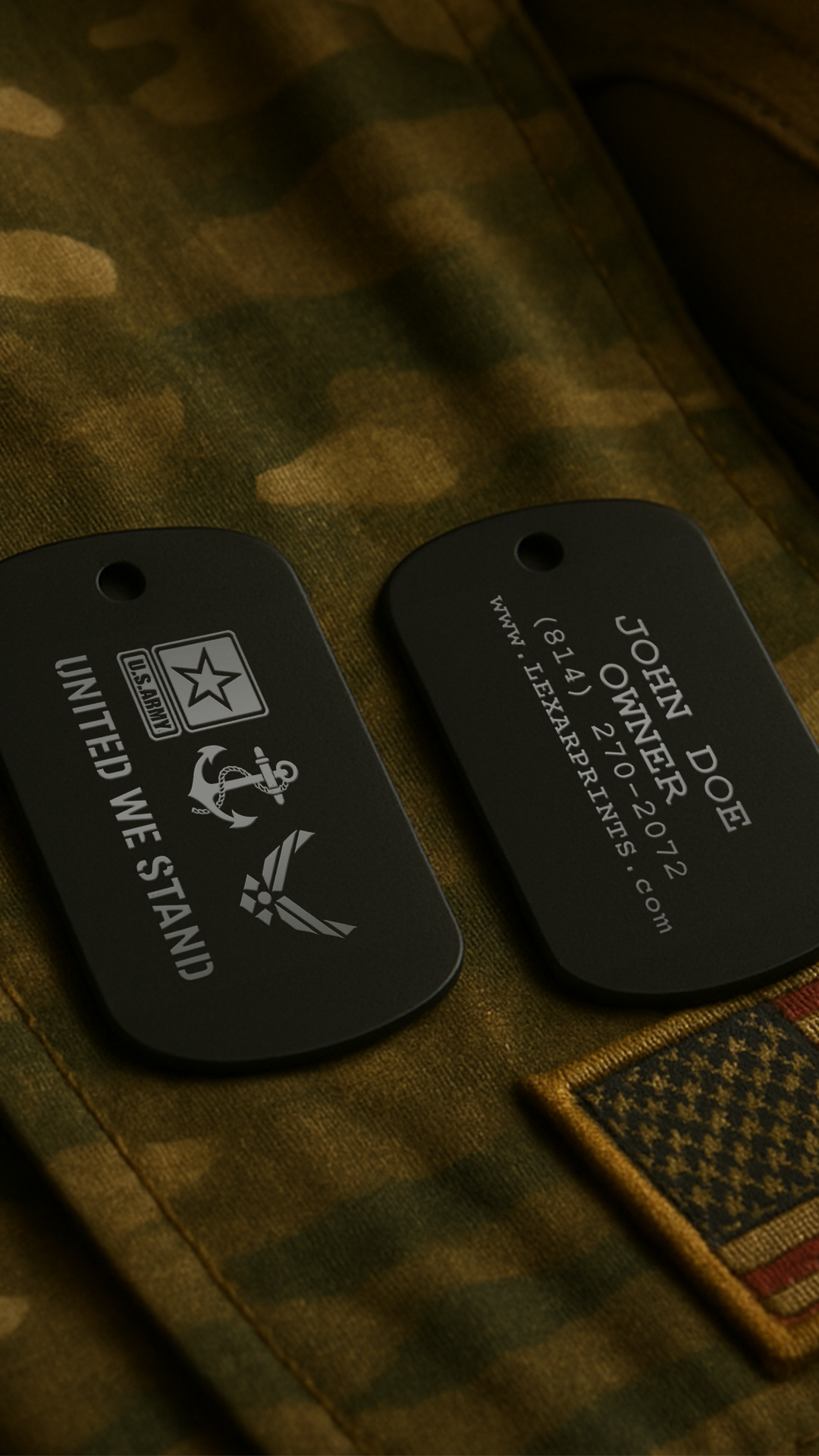 United We Stand Military Dog Tag #1