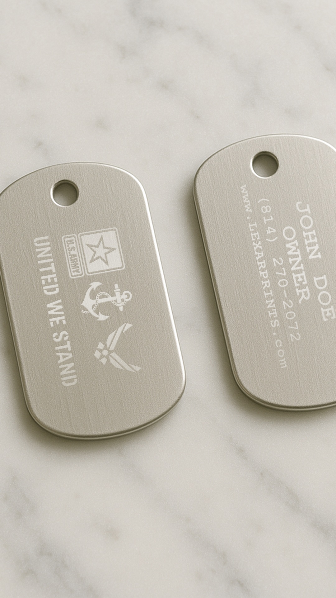 United We Stand Military Dog Tag #1