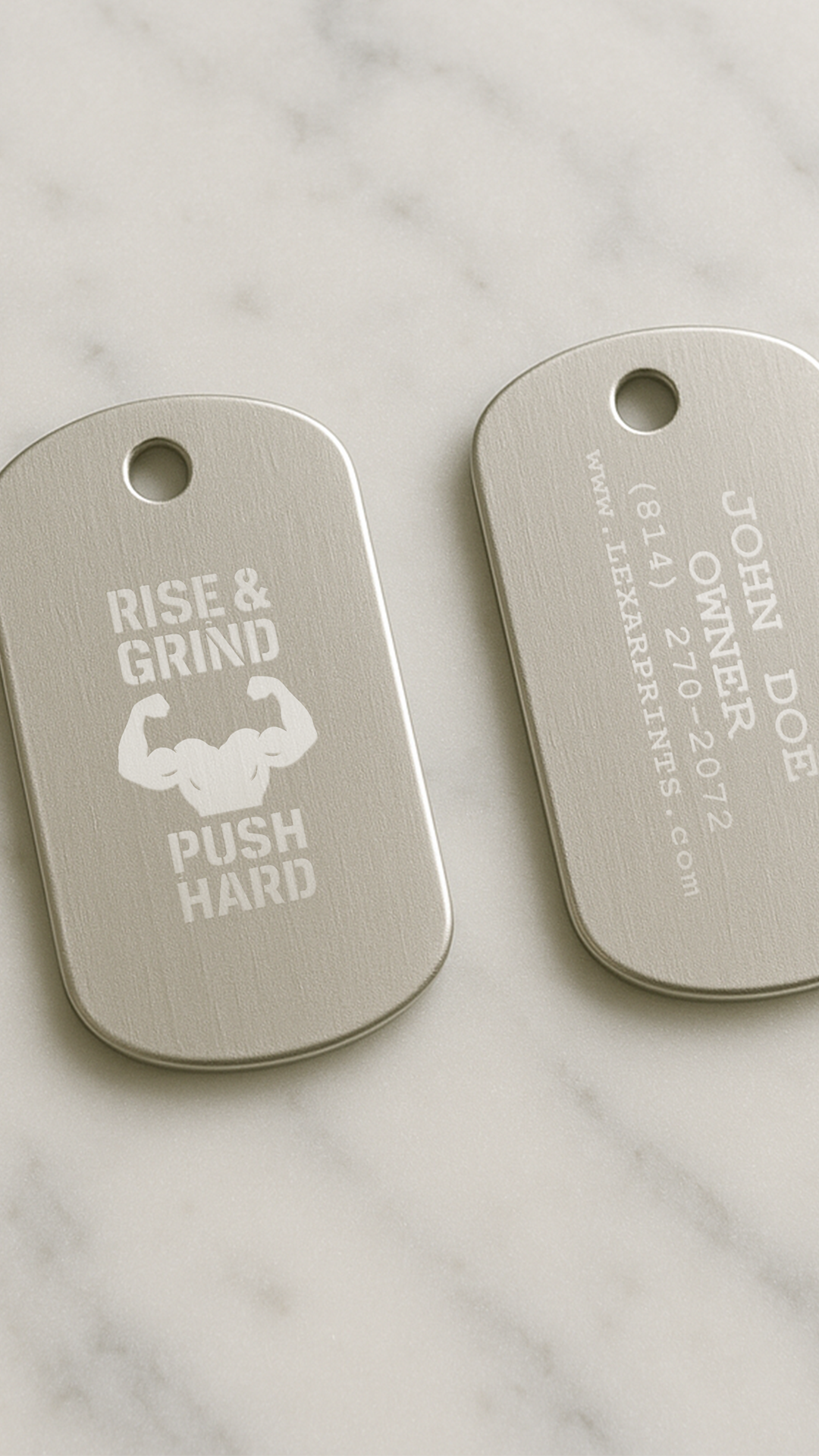 Rise & Grind Military Dog Tag