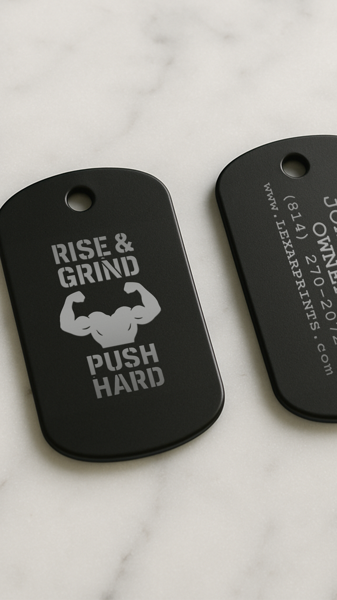 Rise & Grind Military Dog Tag