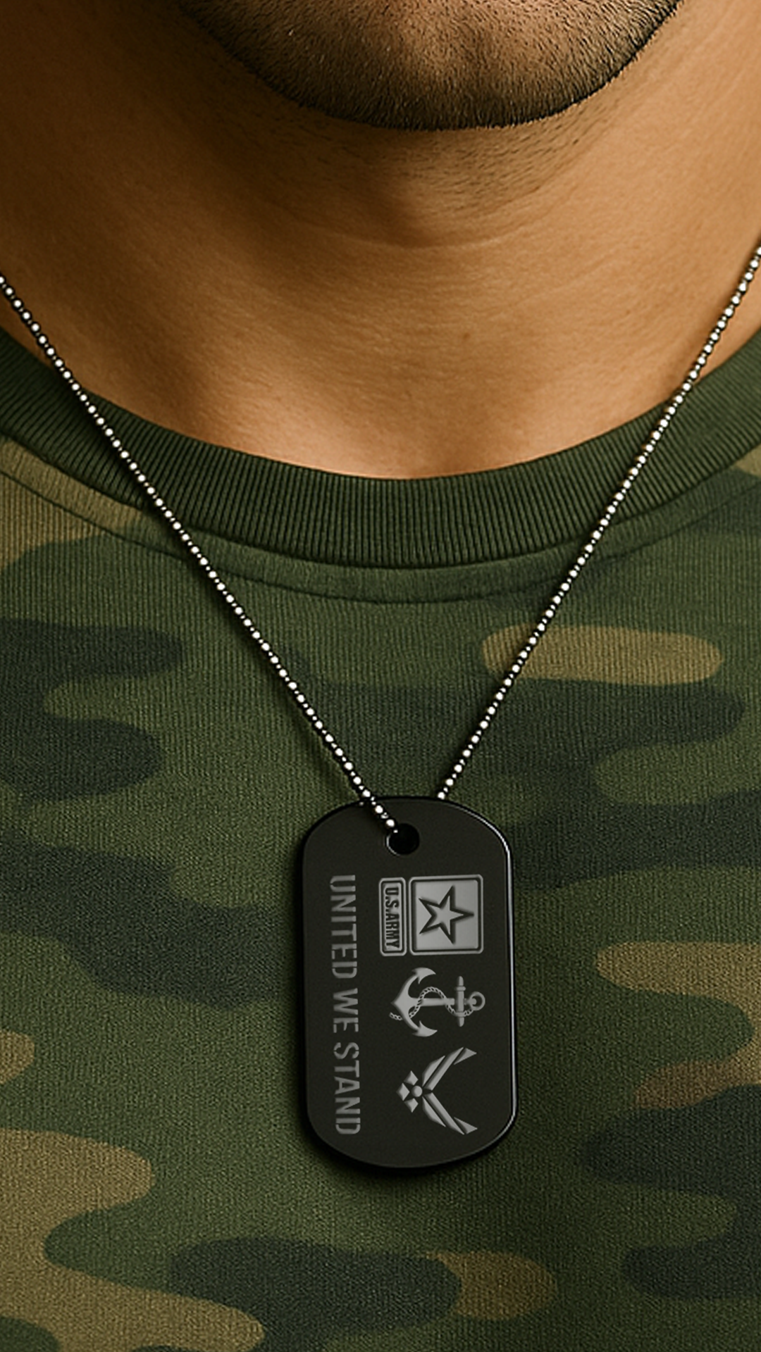 United We Stand Military Dog Tag #1