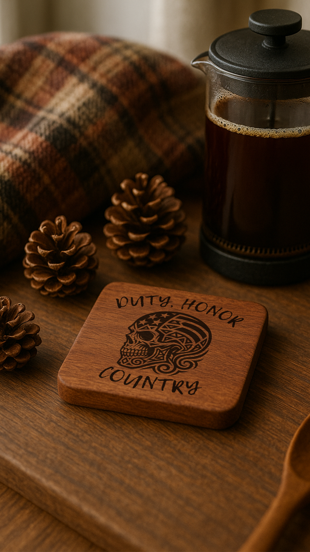 Patriot Skull Coaster Set #1