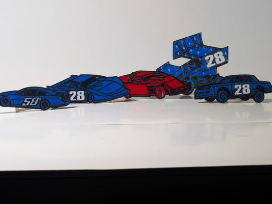 Car-shaped racing magnets with different body shapes & numbers