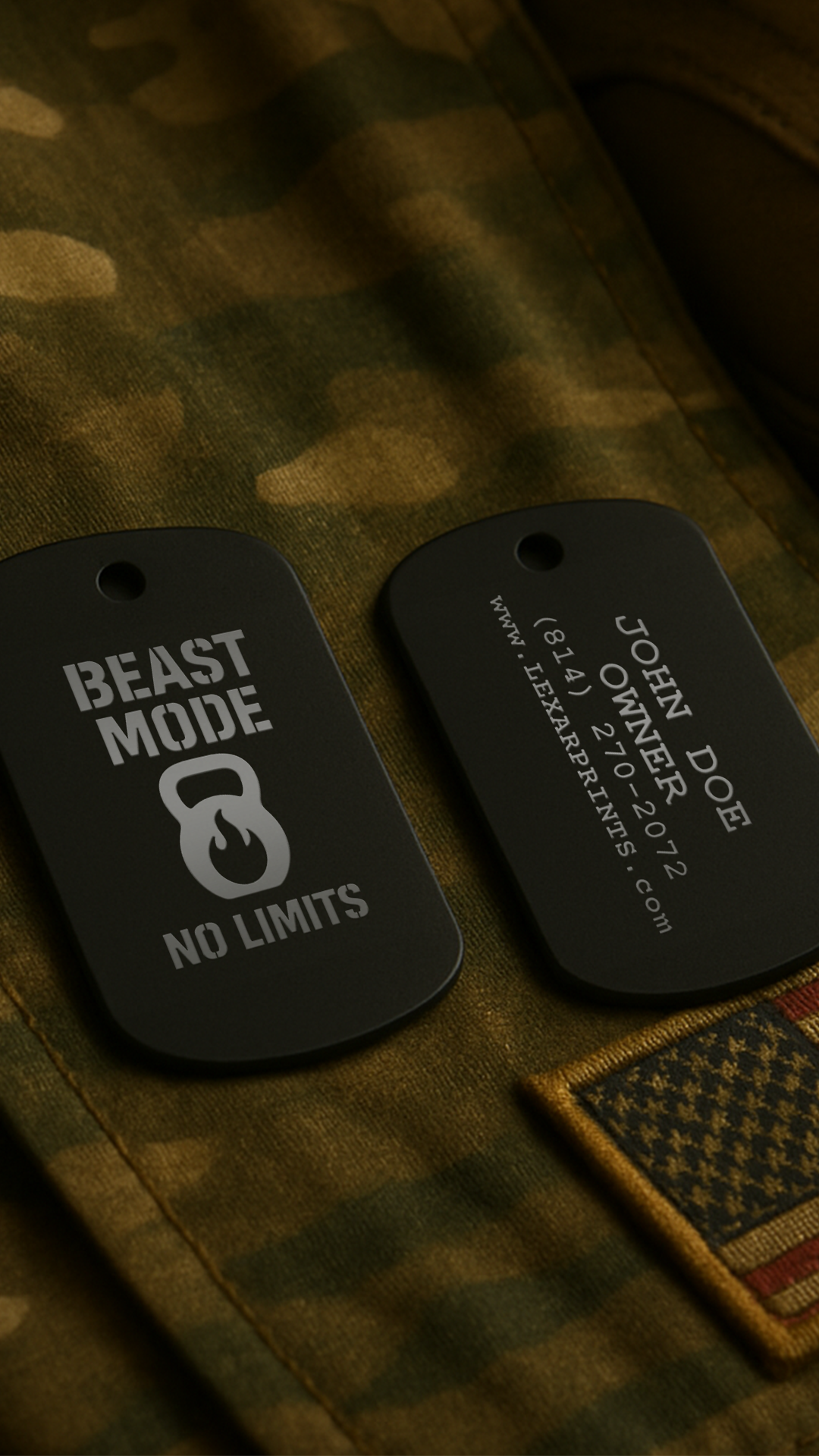 Beast Mode, No Limits Military Dog Tag