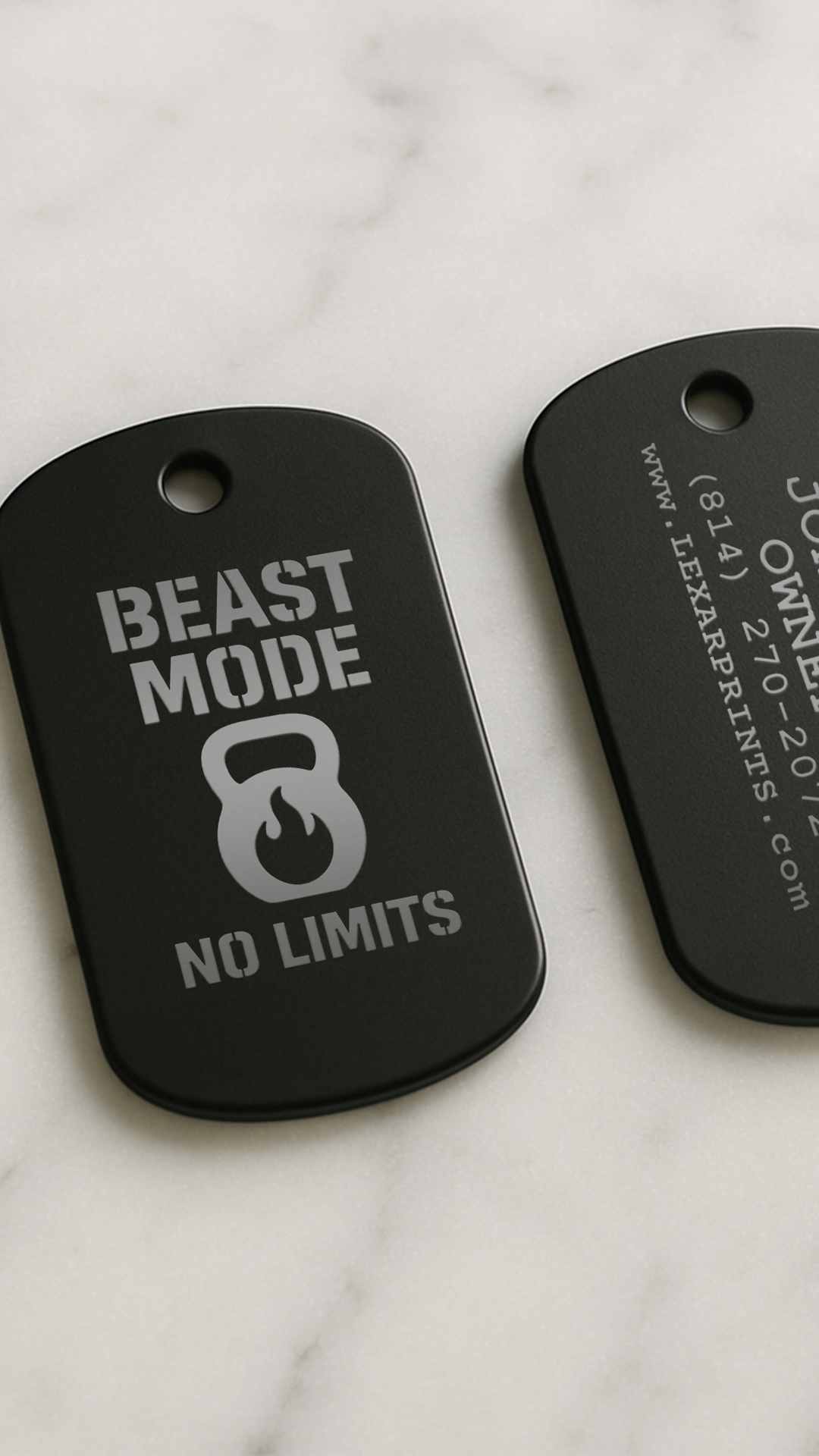 Beast Mode, No Limits Military Dog Tag