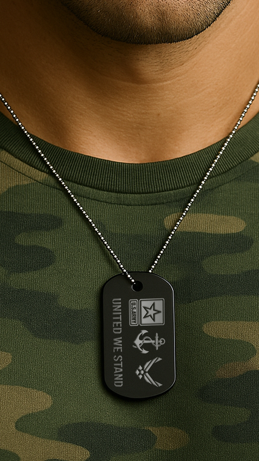 United We Stand Military Dog Tag #1