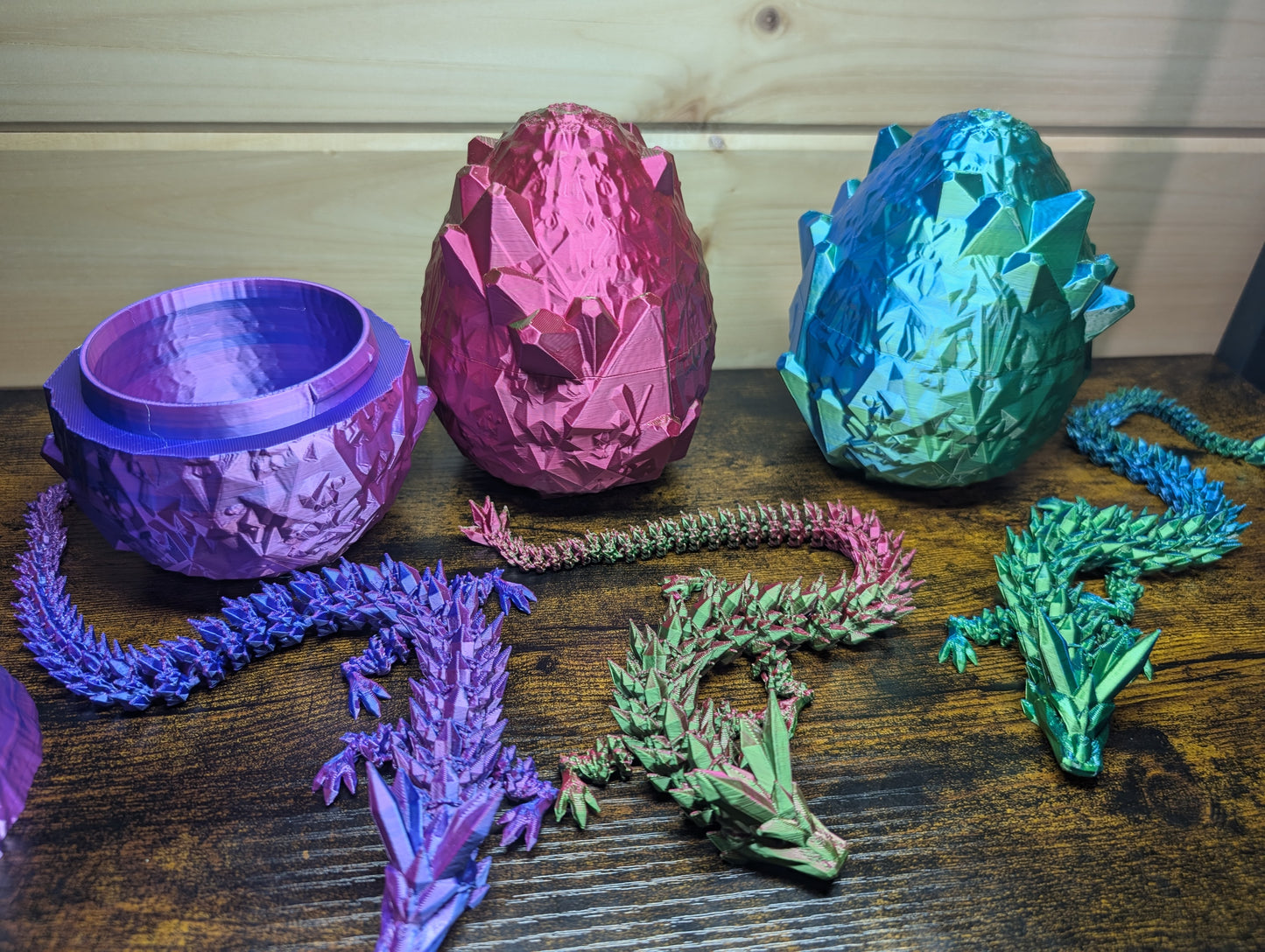 Crystal Dragon with Crystal Egg - Flexible Fidget Friend