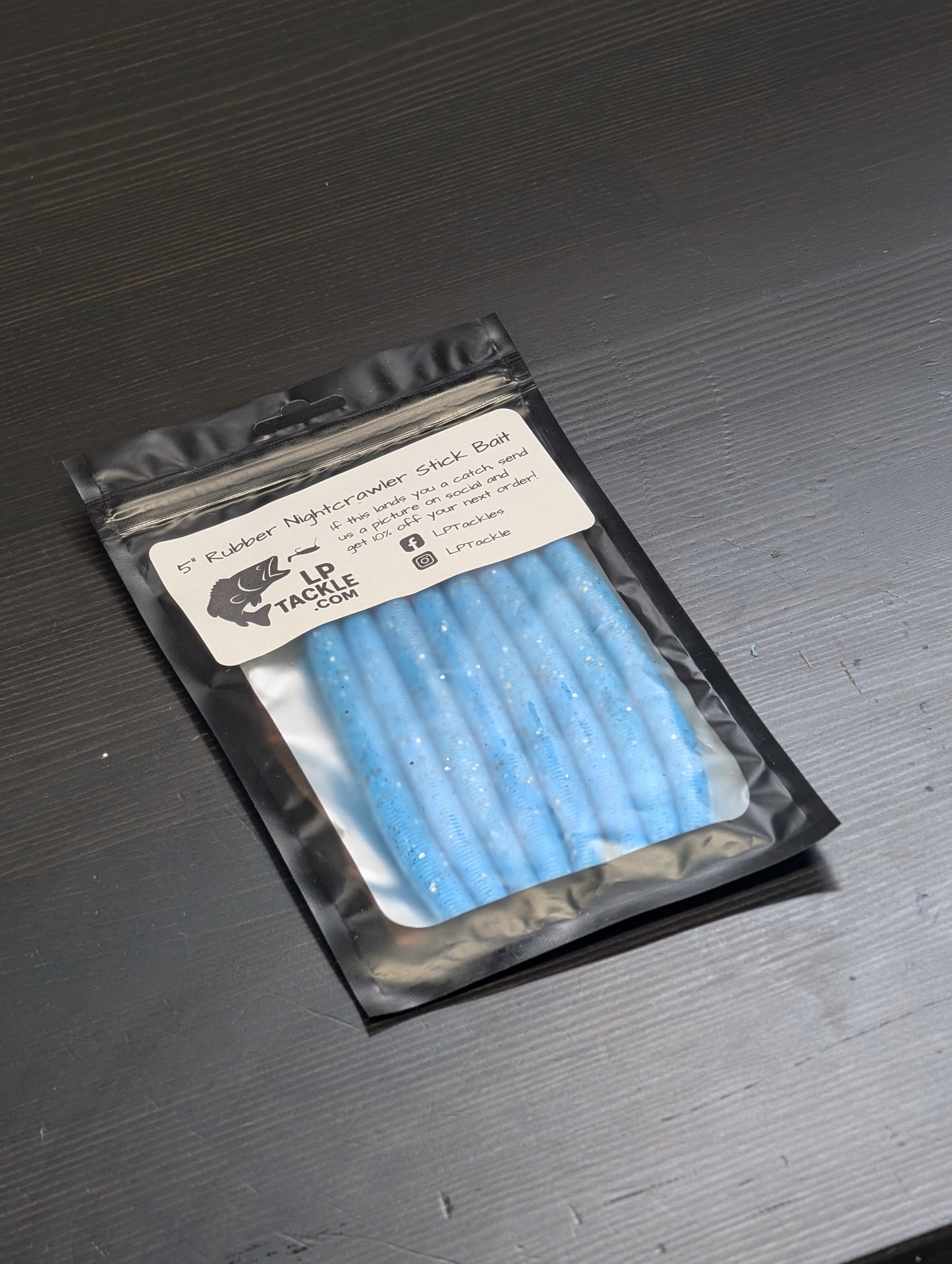 5" Rubber Nightcrawler Stick Worm (8 Pack)