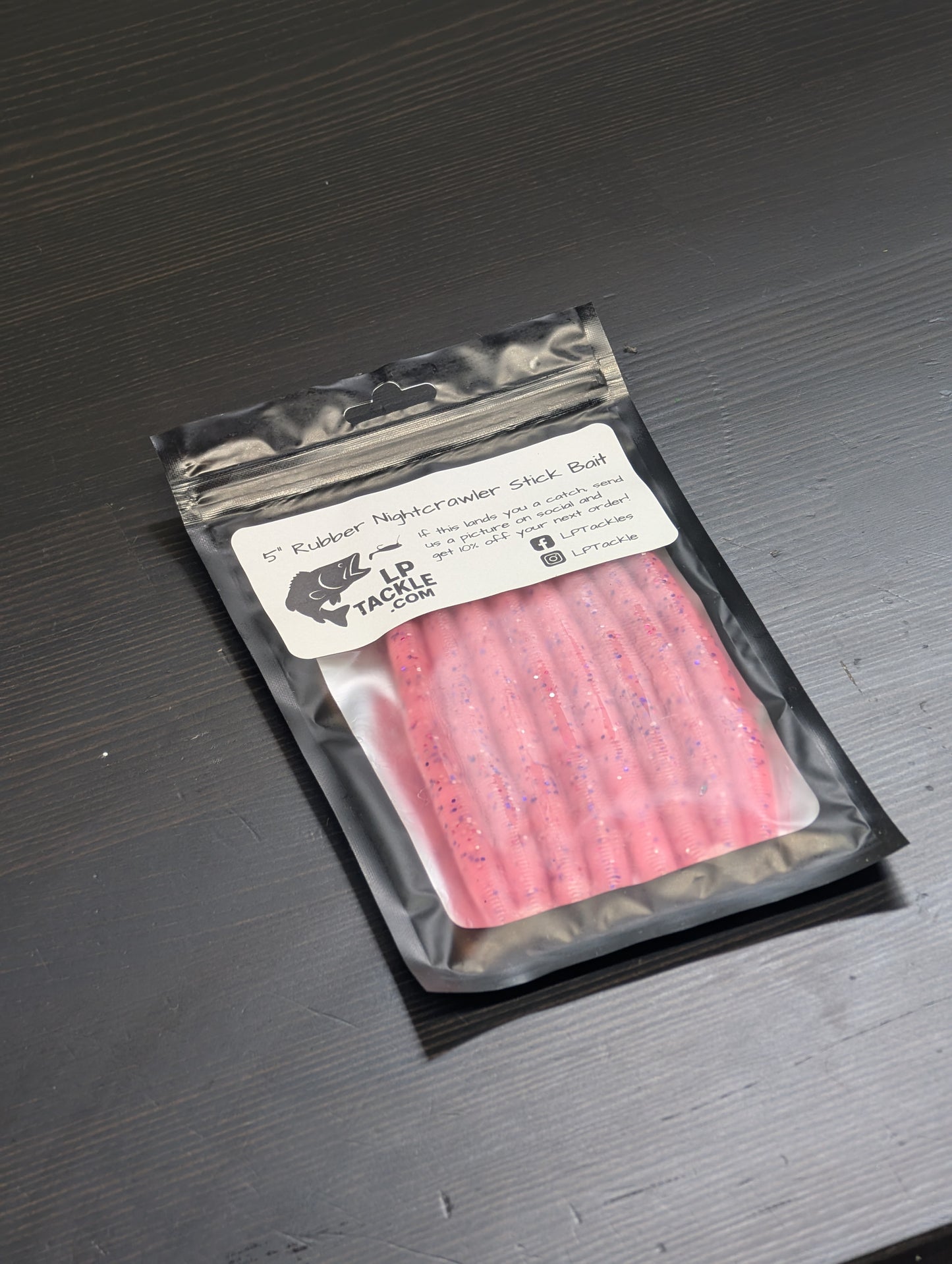 5" Rubber Nightcrawler Stick Worm (8 Pack)