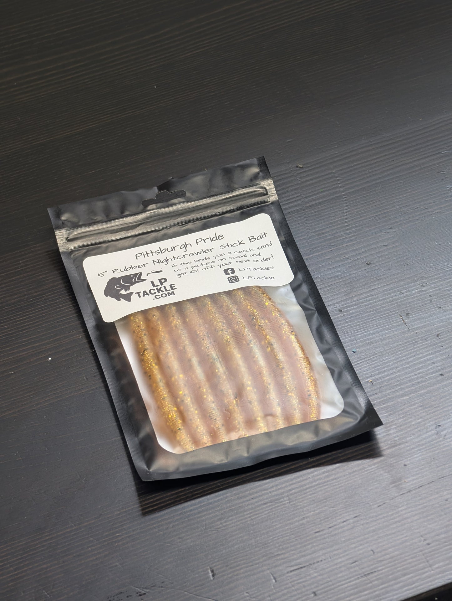 5" Rubber Nightcrawler Stick Worm (8 Pack)