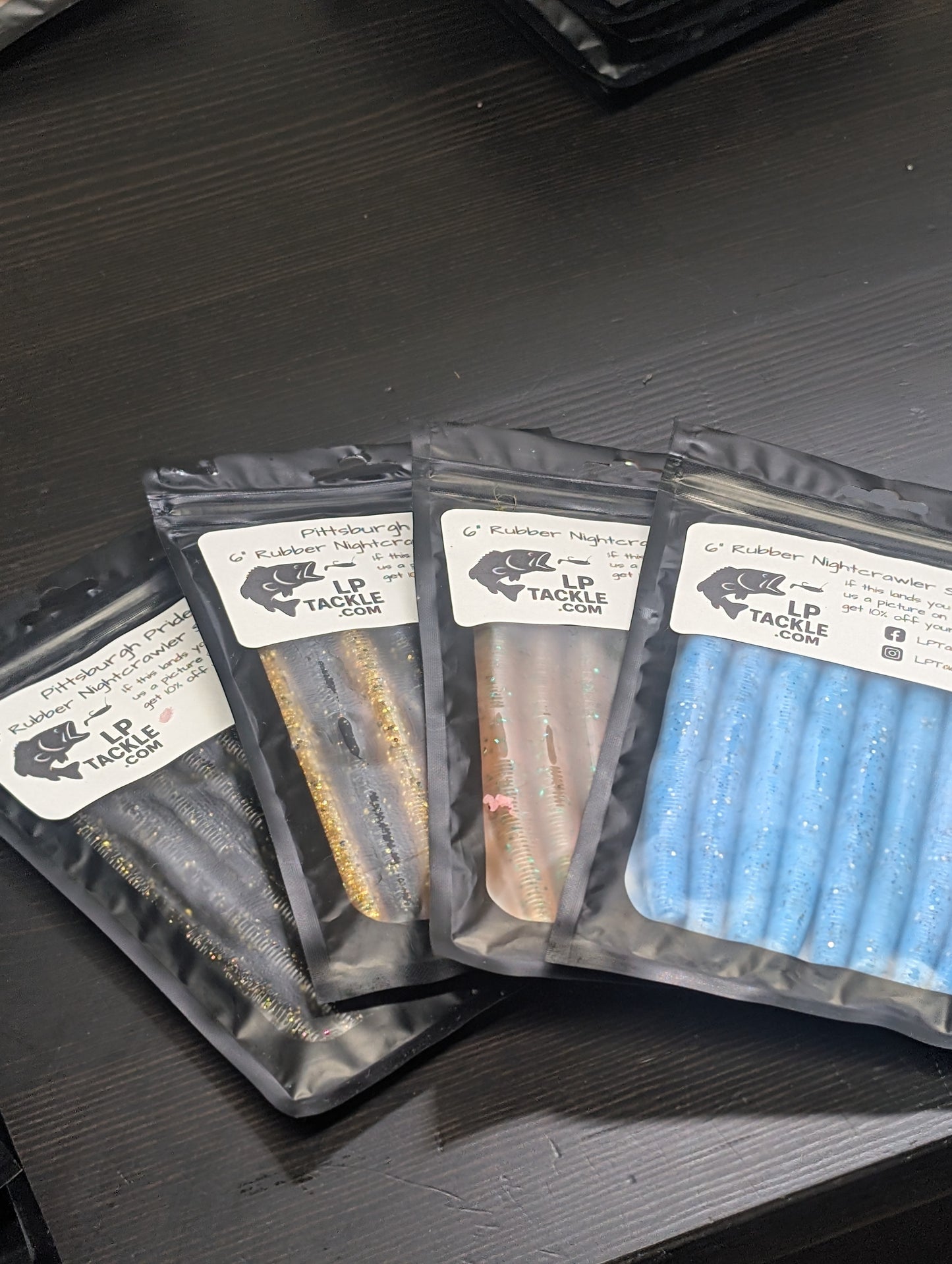 6" Rubber Nightcrawler Stick Worm (8 Pack)