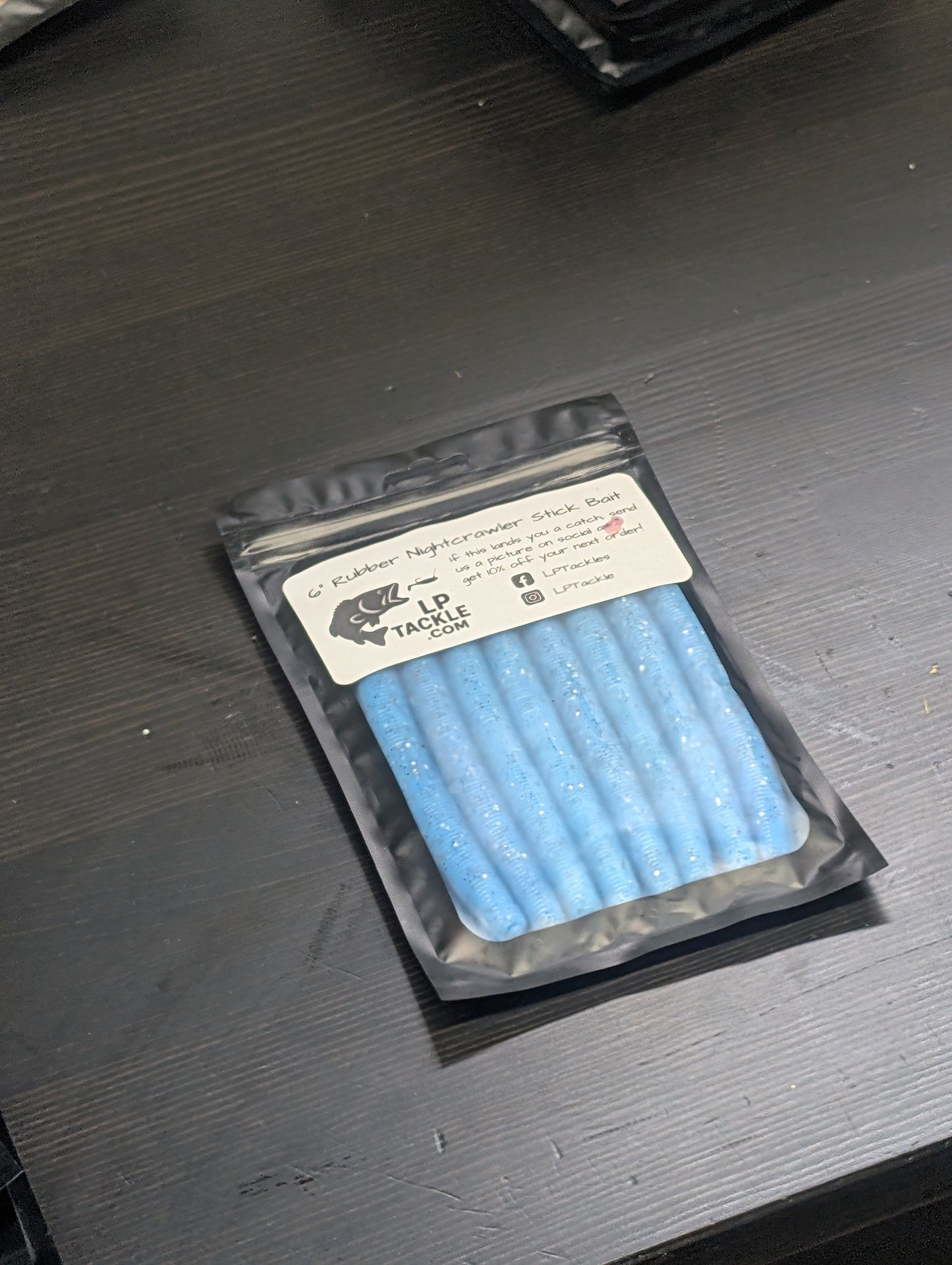 6" Rubber Nightcrawler Stick Worm (8 Pack)