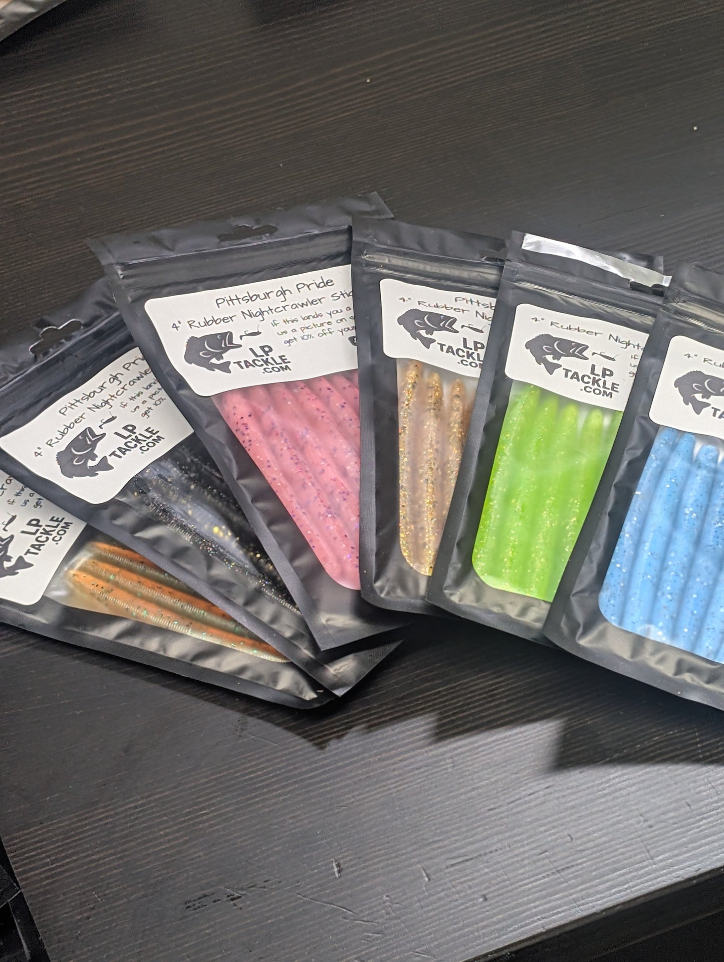 4" Rubber Nightcrawler Stick Worm (10 Pack)