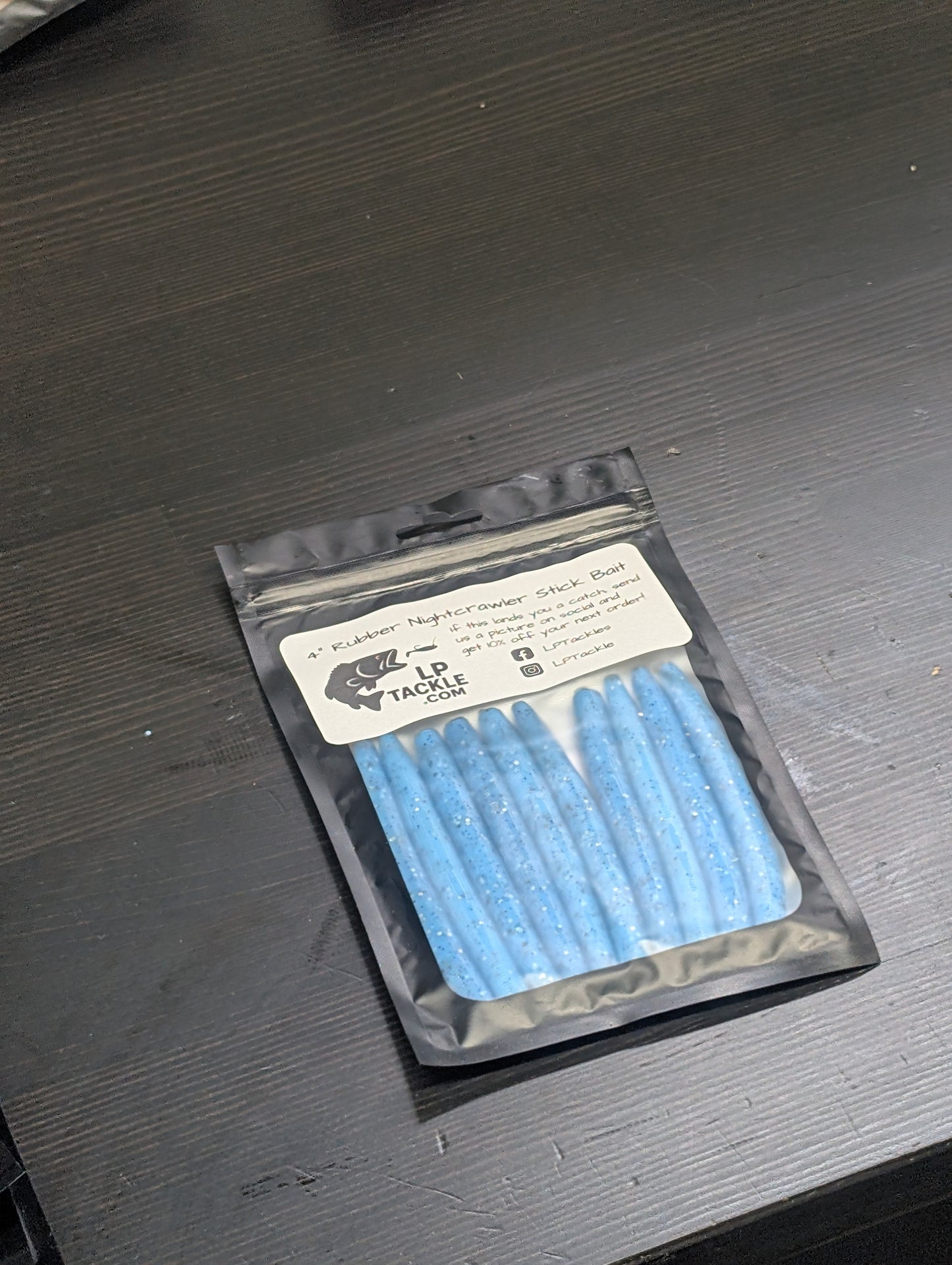 4" Rubber Nightcrawler Stick Worm (10 Pack)