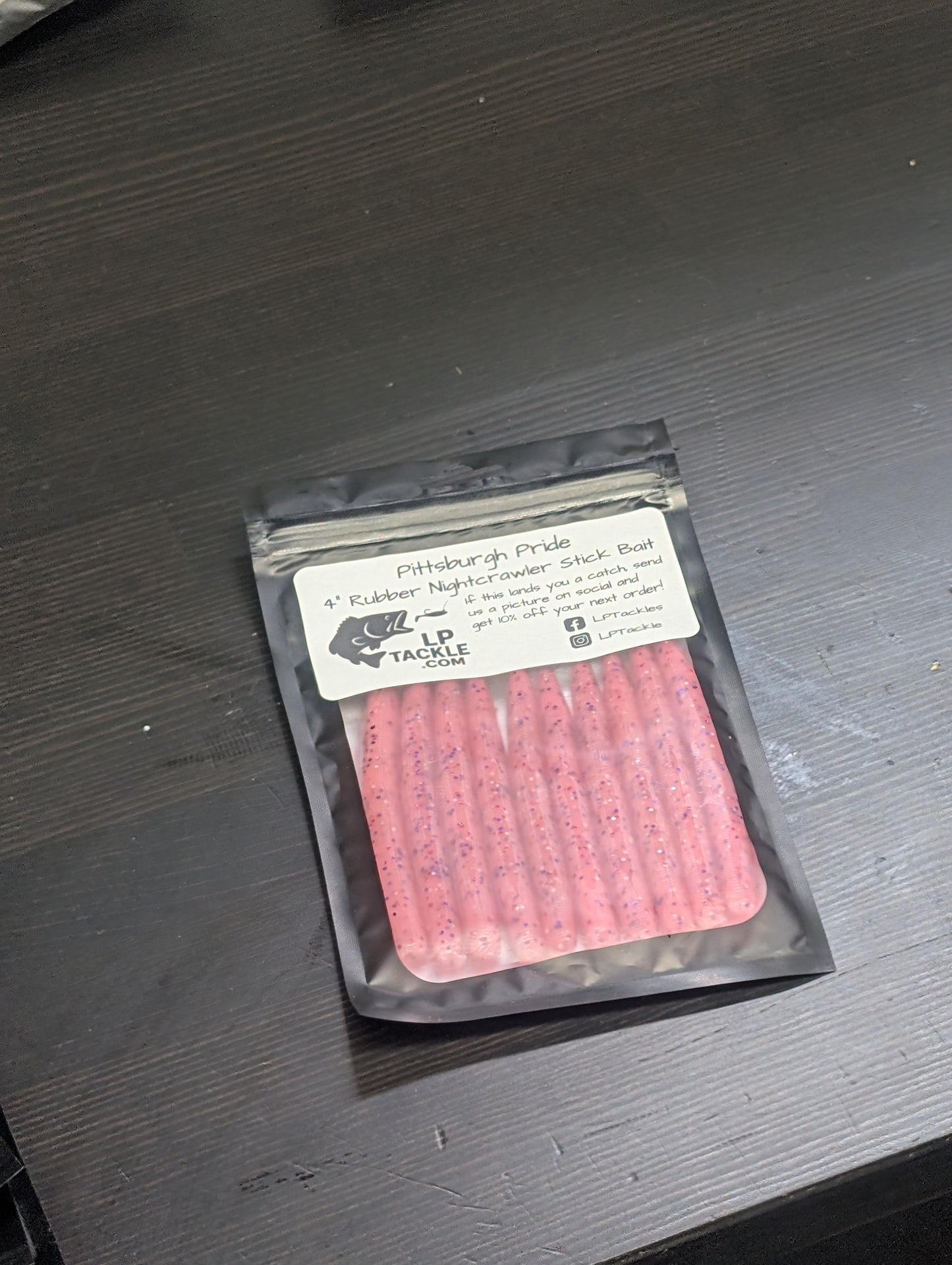 4" Rubber Nightcrawler Stick Worm (10 Pack)