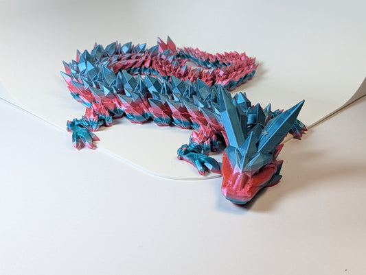 Cinderwing Crystal Dragons - Flexible Fidget Friend, 23" & 14" Sizes, Vibrant Colors, Articulated, Enchanting Decor, Premium Crystal Craftsmanship, Perfect Magical Gift