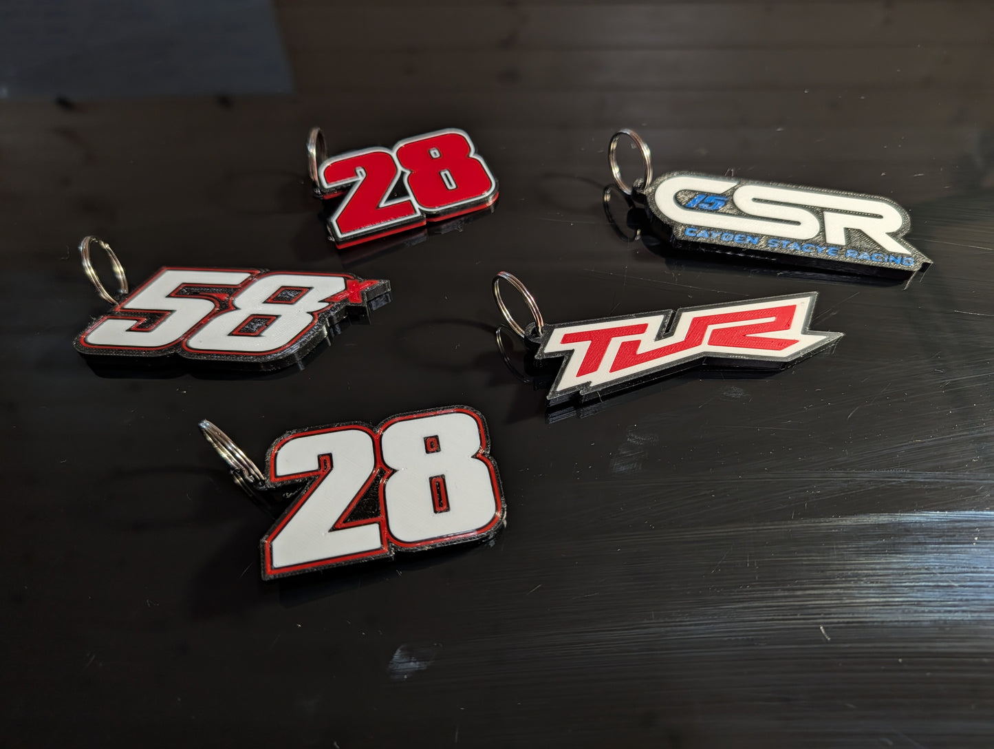 Custom Race Team Keychain – Logo or Car Number – Heat-Resistant