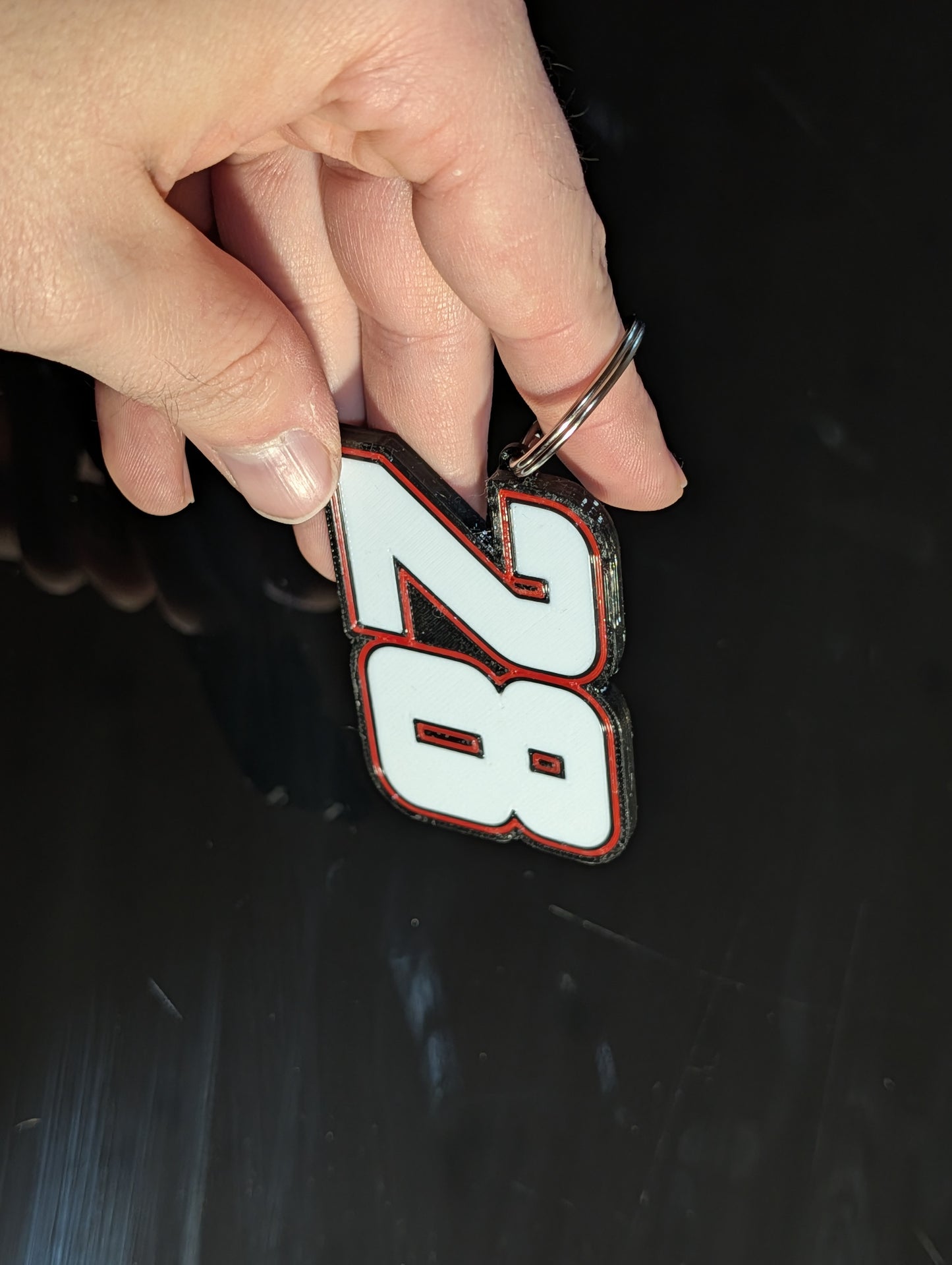 Custom Race Team Keychain – Logo or Car Number – Heat-Resistant
