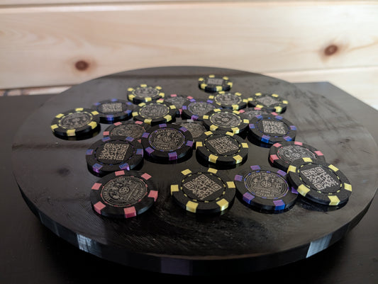 Custom Laser Engraved Poker Chips – 3D Printed – Logo, QR Code, or Callsign
