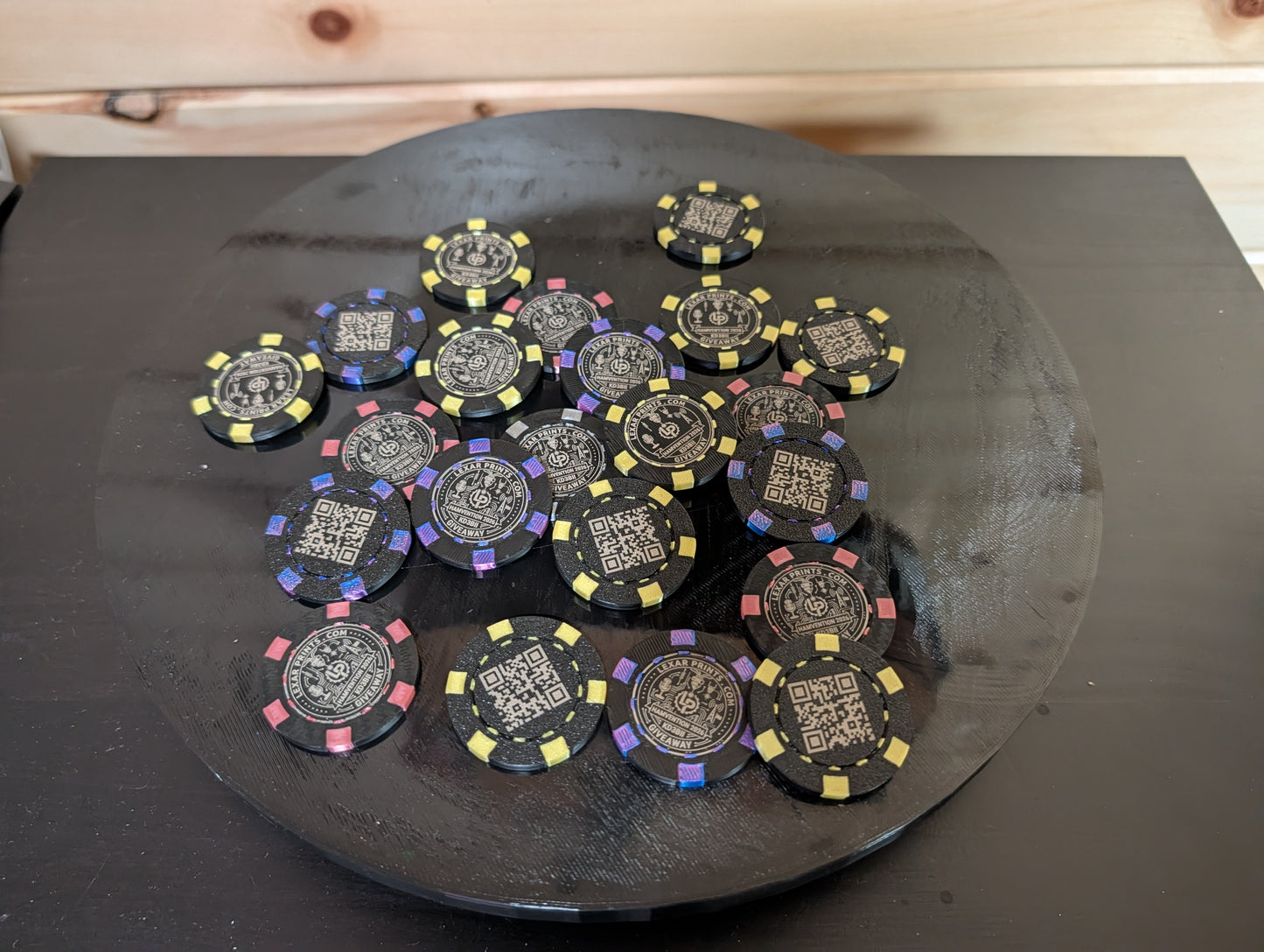 Custom Laser Engraved Poker Chips – 3D Printed – Logo, QR Code, or Callsign