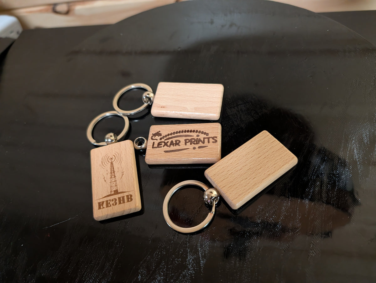 Custom Laser Engraved Bamboo Keychain – One or Two Sided – Callsign, Logo, or Custom Art