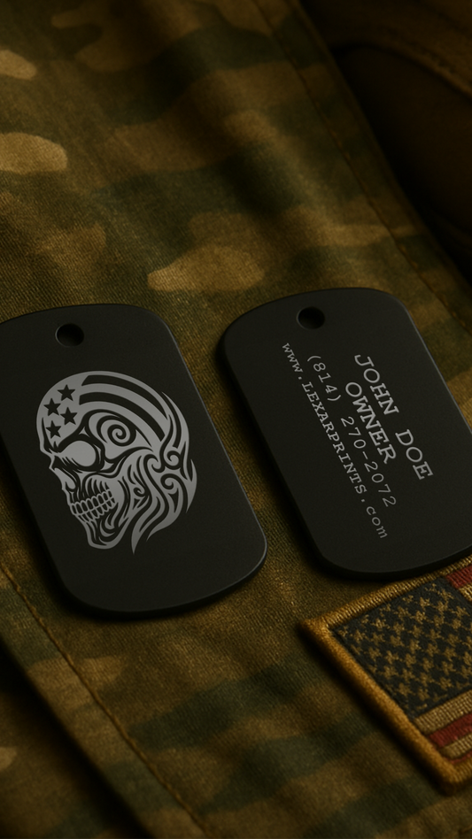 Patriotic Skull Military Dog Tag #1