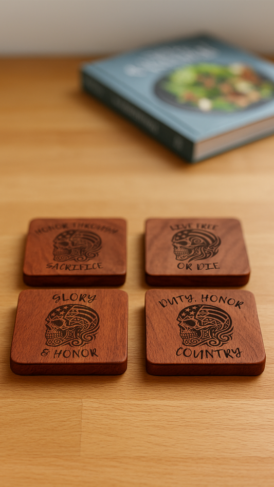 Patriot Skull Coaster Set #1