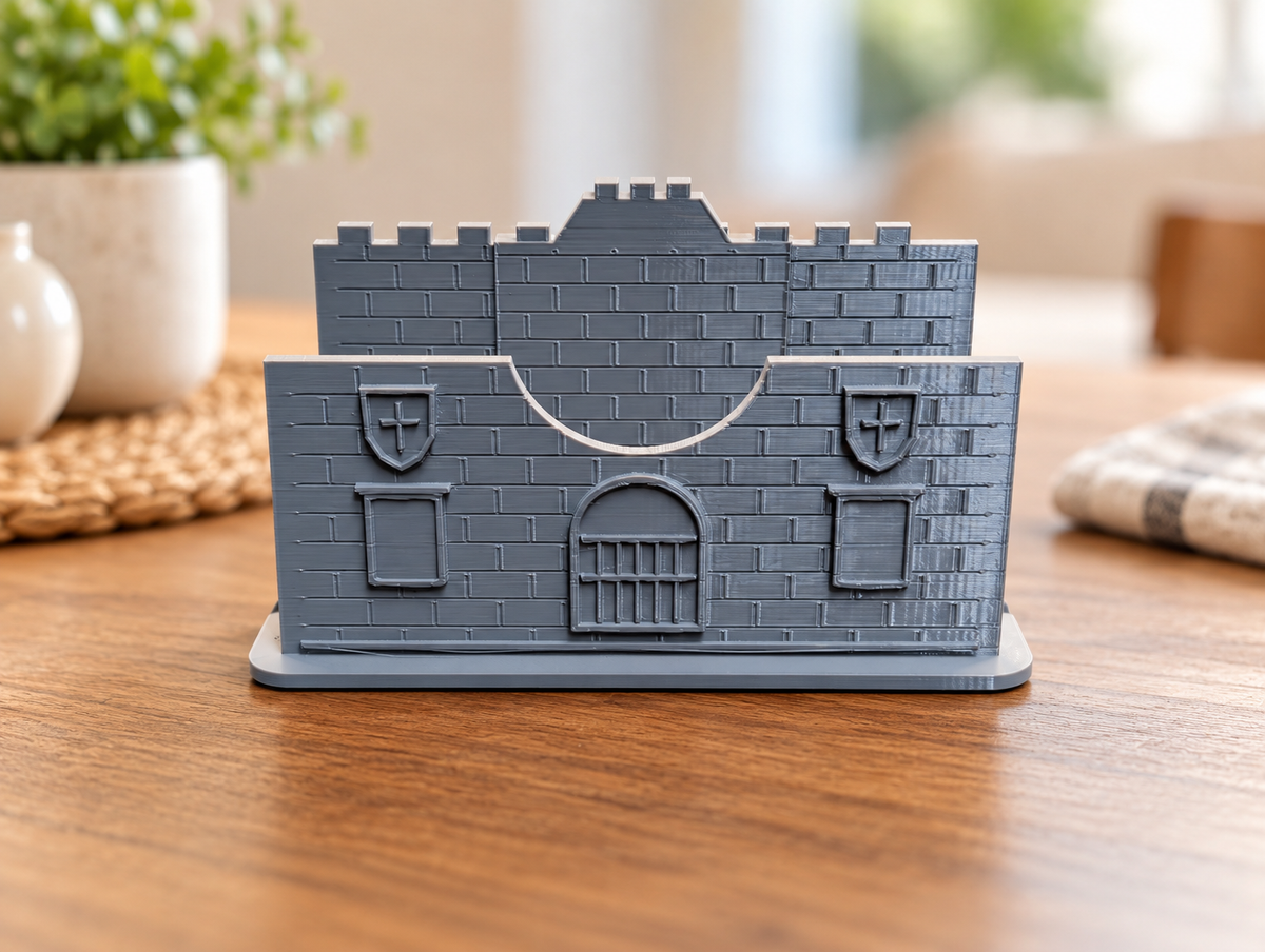 Castle Gatehouse Napkin Holder in styled setting