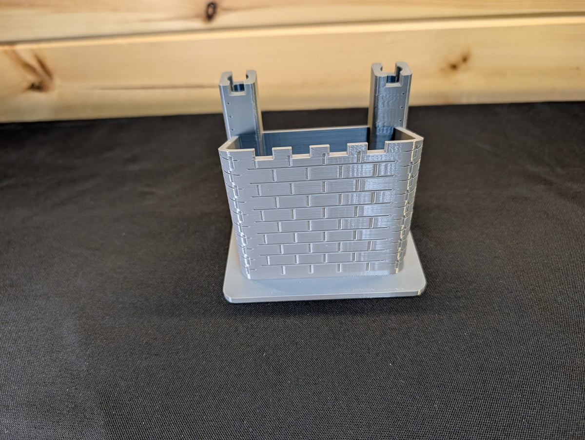 Back view showing the brick texture on the actual printed pen holder