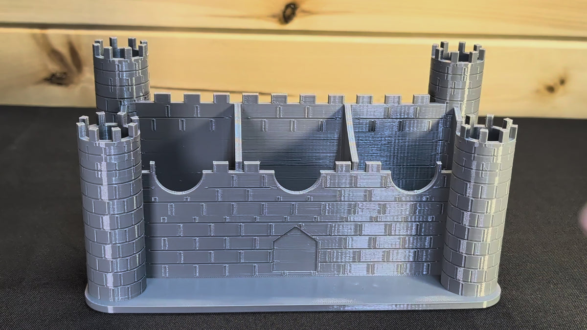 Castle remote holder demonstration showing compartments, side view and remote placement