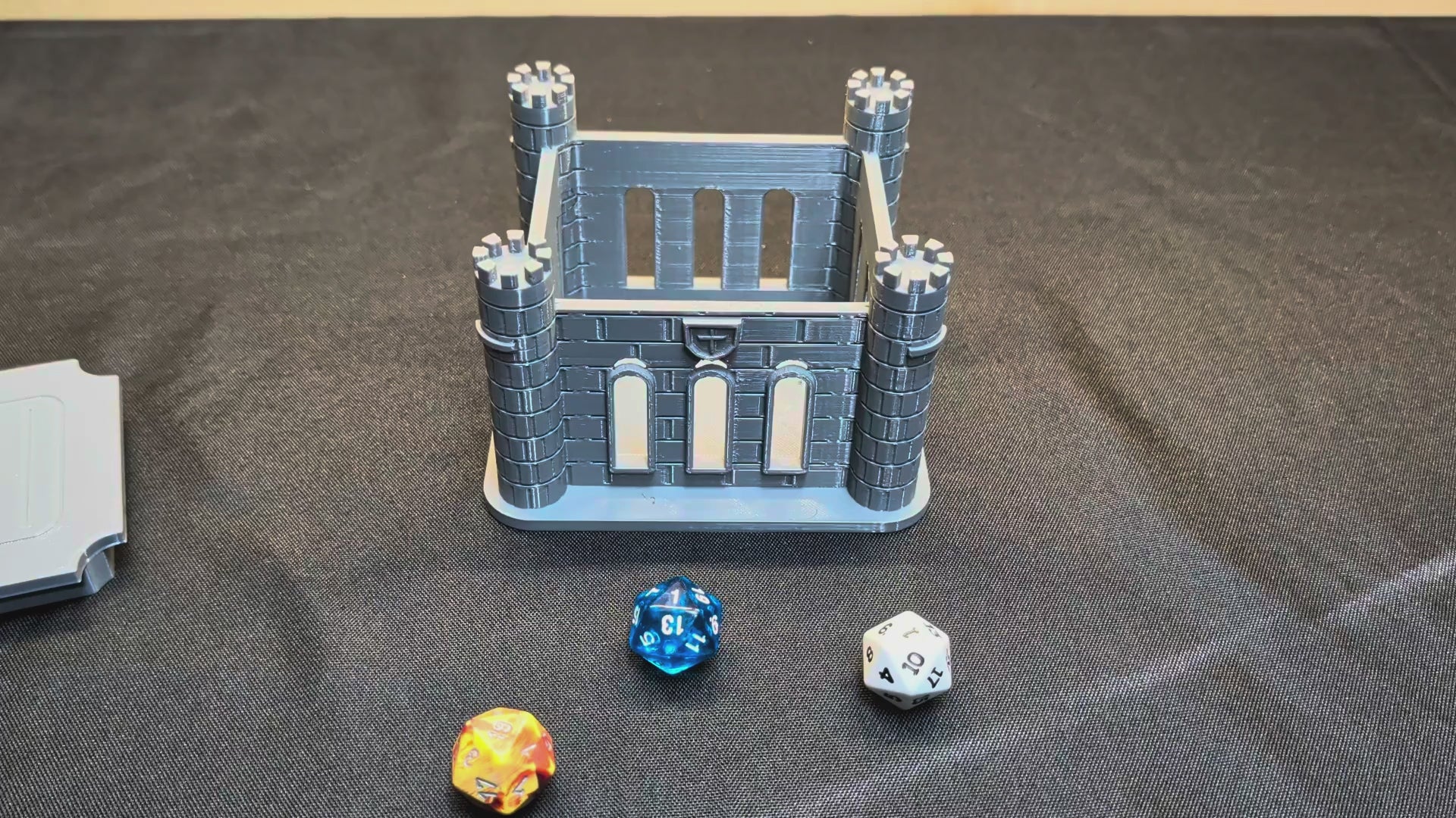 Square castle dice jail demonstration with removable lid