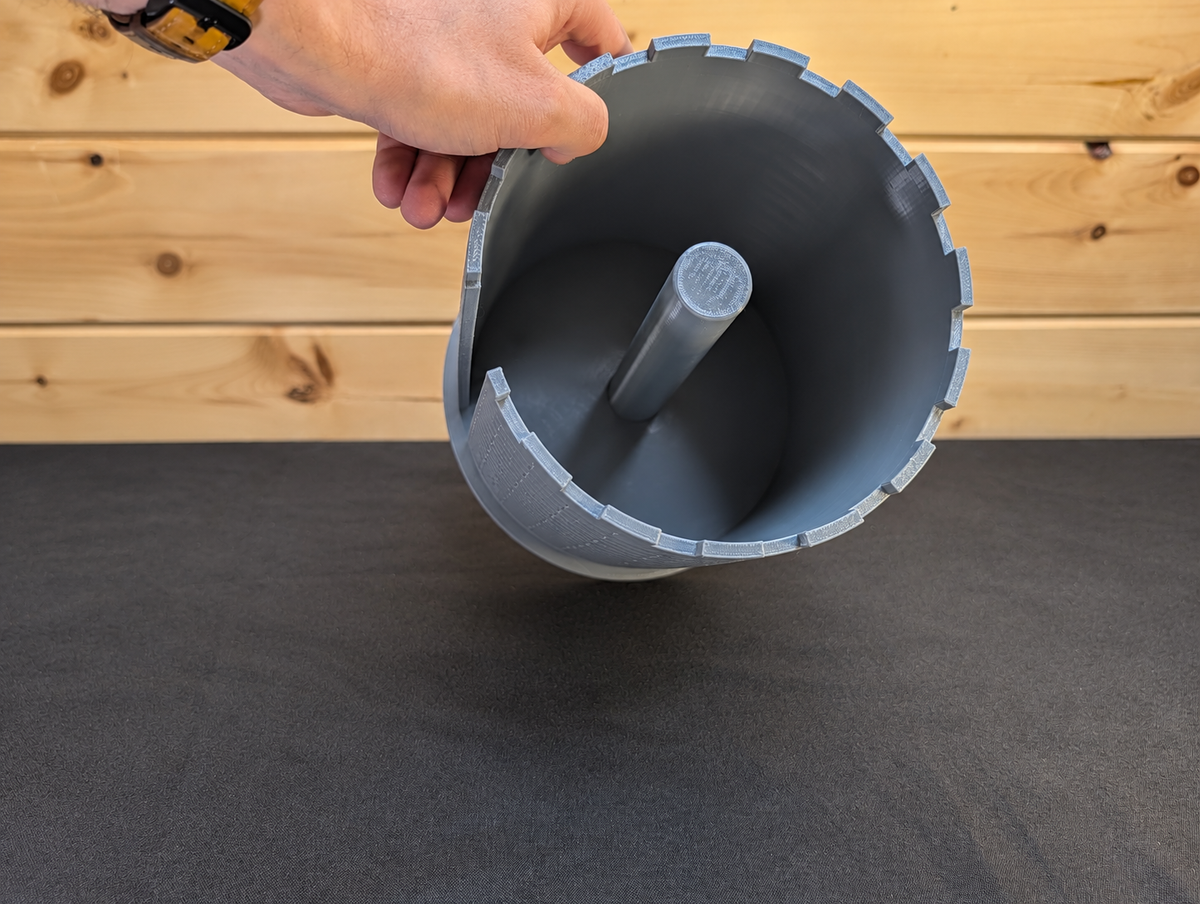 Castle paper towel holder interior spindle, background roll removed