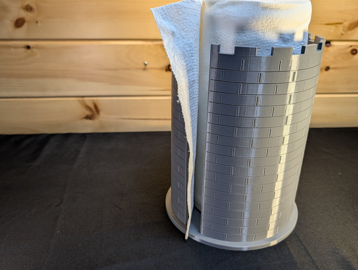 Castle paper towel holder with paper roll, original photo
